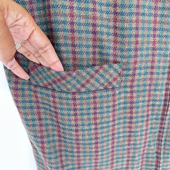 Vintage Sag Harbor Wool Blend Jumper‎ Women’s Size 16 Brown Green Tweed Pockets - Picture 4 of 9